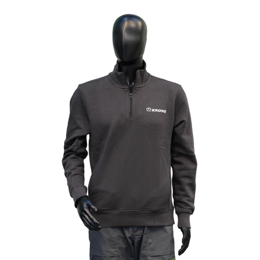 Grey Quarter Neck Zip Up Sweater