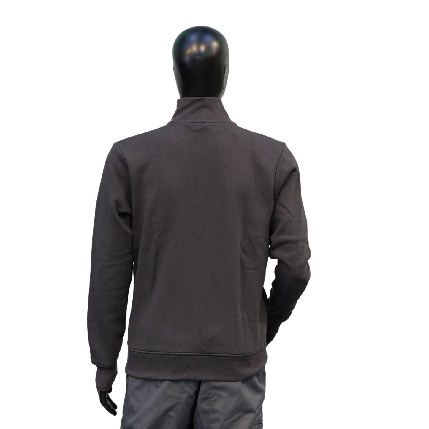 Grey Quarter Neck Zip Up Sweater